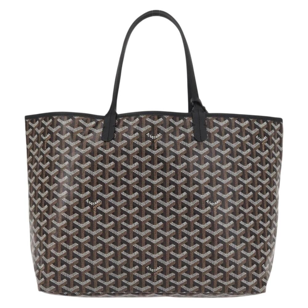 Goyard Coated Canvas Herringbone Saint Louis PM Tote Bag Black